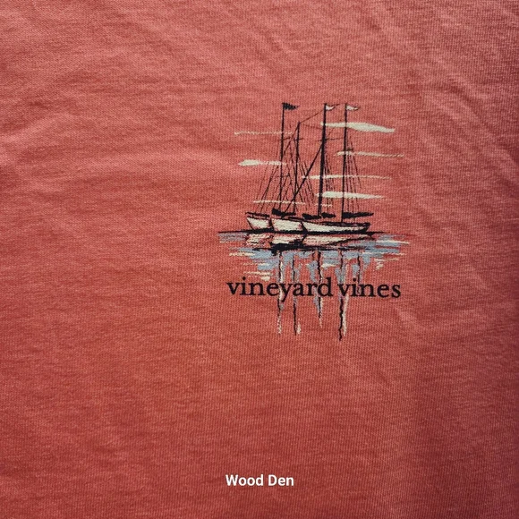 Vineyard Vines Men's Large sailboat coral  Short Sleeve Tee - Picture 3 of 8